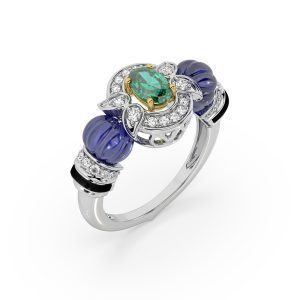 Best Tanzanite Emerald Diamond Ring